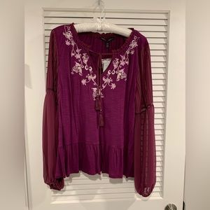 NWT WHBM Boho top Sz XLP